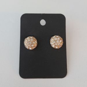 INC Earrings Glod Studded Gems